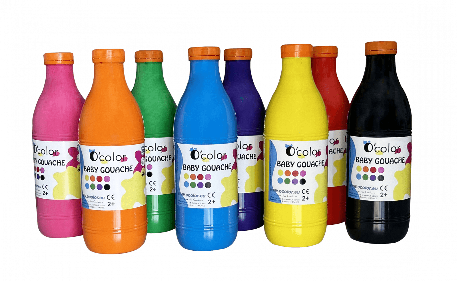 Set 8 x 1000 ml Guasa lavabila pictura, potrivita pentru copii mici, incepand de la 2 ani