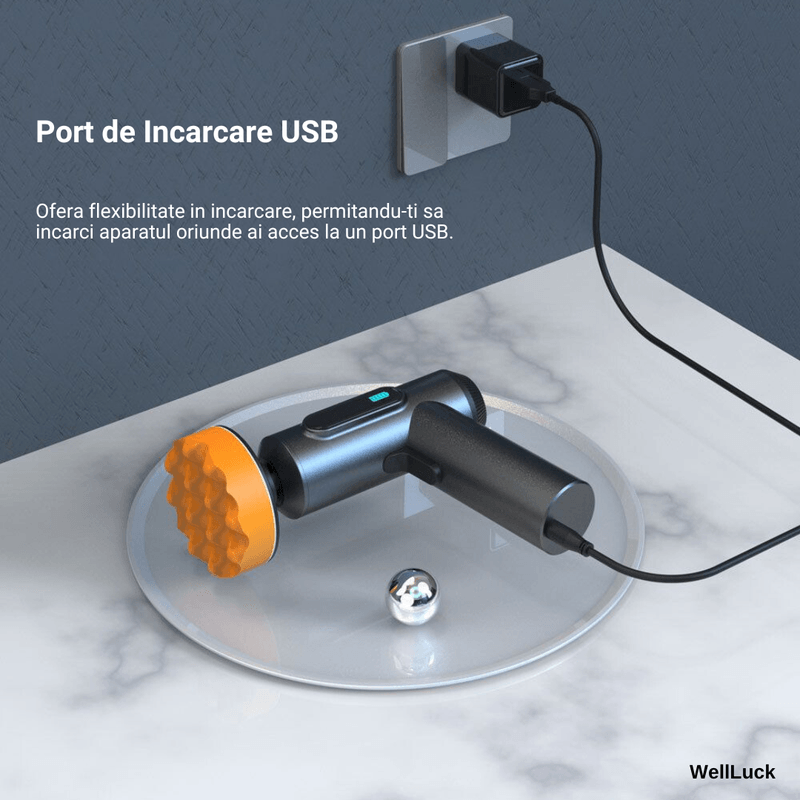 Auto si Moto - Intretinere auto - Masini de polisat si accesorii - Aparat Polish Masini WellLuck, Dubla Actiune, Gri, Sistem De Racire Cu Aer, 1300 Rpm, Port De Incarcare USB - Infinity.ro