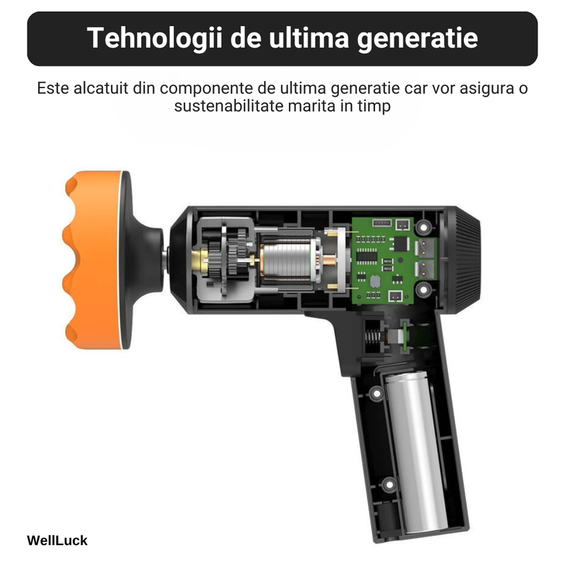 Auto si Moto - Intretinere auto - Masini de polisat si accesorii - Aparat Polish Masini WellLuck, Dubla Actiune, Gri, Sistem De Racire Cu Aer, 1300 Rpm, Port De Incarcare USB - Infinity.ro