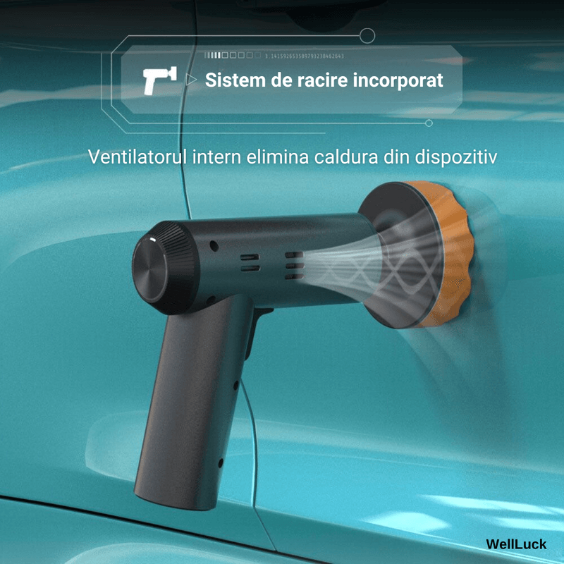 Auto si Moto - Intretinere auto - Masini de polisat si accesorii - Aparat Polish Masini WellLuck, Dubla Actiune, Gri, Sistem De Racire Cu Aer, 1300 Rpm, Port De Incarcare USB - Infinity.ro