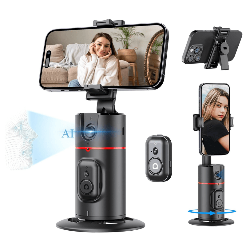 Laptop, Telefoane si Tablete - Telefoane mobile si accesorii - Accesorii Telefoane - Suport si docking telefoane - Suport de Telefon Inteligent, Urmarire Faciala, SELERIS®, Gesturi, 360°, Telecomanda bluetooth, Fara App, USB-C, 1200mAh - Infinity.ro