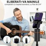 Laptop, Telefoane si Tablete - Telefoane mobile si accesorii - Accesorii Telefoane - Suport si docking telefoane - Suport de Telefon Inteligent, Urmarire Faciala, SELERIS®, Gesturi, 360°, Telecomanda bluetooth, Fara App, USB-C, 1200mAh - Infinity.ro