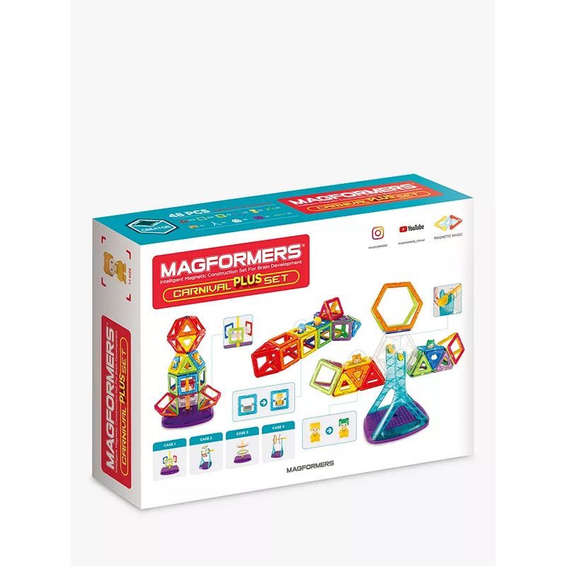 Jucarii, Copii si Bebe - Jucarii si jocuri - Seturi de constructie si cuburi - Seturi de constructie - Set magnetic de construit Magformers, Carnival Plus, 48 piese - Infinity.ro
