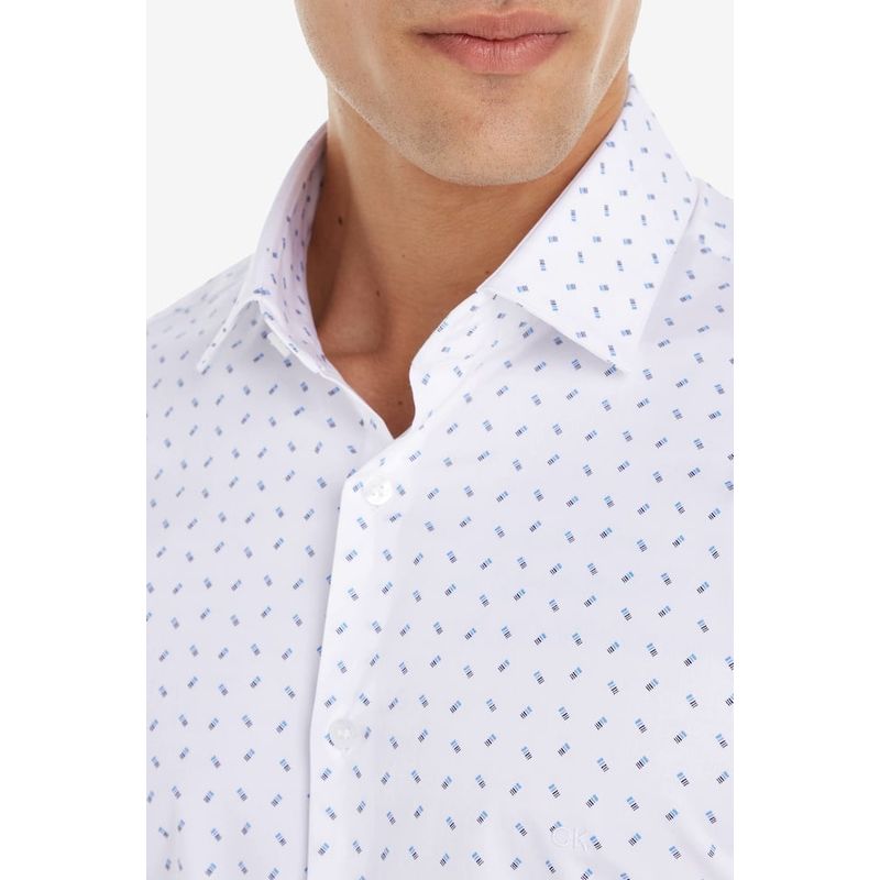 Fashion, accesorii si bijuterii - Barbati - Imbracaminte - Camasi barbati - Camasa barbati Calvin Klein K10K112104 44 IT Alb - Infinity.ro