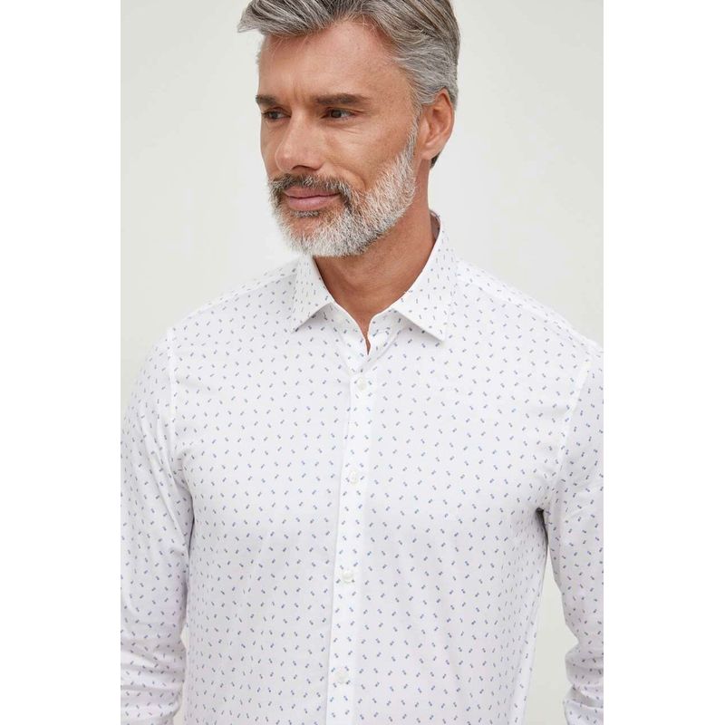 Fashion, accesorii si bijuterii - Barbati - Imbracaminte - Camasi barbati - Camasa barbati Calvin Klein K10K112104 44 IT Alb - Infinity.ro