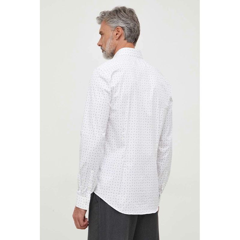 Fashion, accesorii si bijuterii - Barbati - Imbracaminte - Camasi barbati - Camasa barbati Calvin Klein K10K112104 44 IT Alb - Infinity.ro