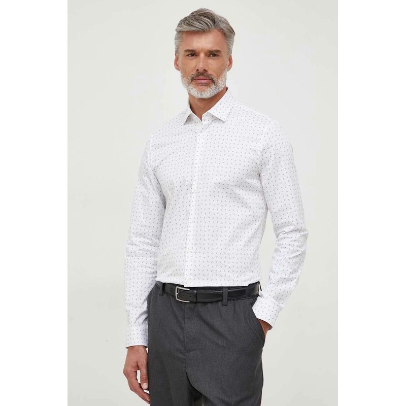 Fashion, accesorii si bijuterii - Barbati - Imbracaminte - Camasi barbati - Camasa barbati Calvin Klein K10K112104 44 IT Alb - Infinity.ro