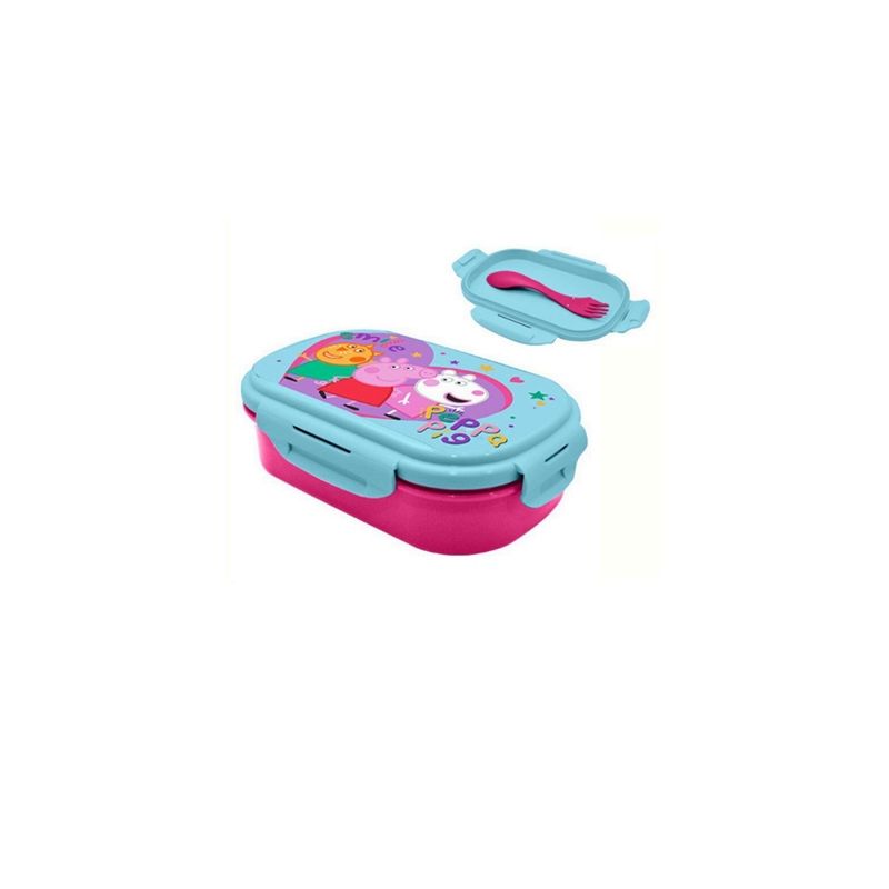 Carti si Birotica - Rechizite - Rucsacuri si genti scolare - Cutie sandvis cu tacamuri si sticla de apa 400ml tritan Peppa Pig Multicolor 21 x 14 x 6 cm - Infinity.ro