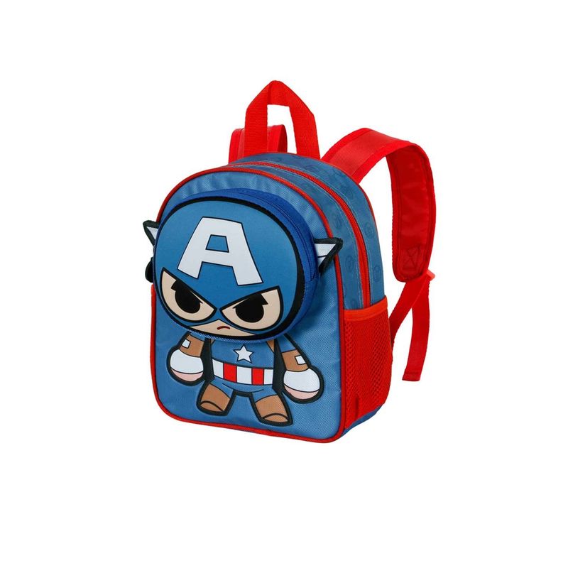 Carti si Birotica - Rechizite - Rucsacuri si genti scolare - Ghiozdan gradinita Captain America Bubblehead 28 x 22 x 10 cm 28 x 22 x 10 cm Albastru/Rosu - Infinity.ro