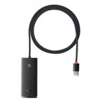 PC, gaming si accesorii - Retelistica - Hub-uri - Hub USB to 4x USB3.0, Type-C, 2m - Baseus Lite Series (WKQX030201) - Negru - Infinity.ro