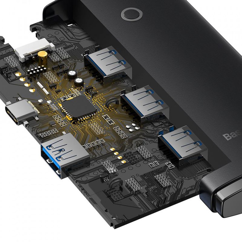 PC, gaming si accesorii - Retelistica - Hub-uri - Hub USB to 4x USB3.0, Type-C, 2m - Baseus Lite Series (WKQX030201) - Negru - Infinity.ro