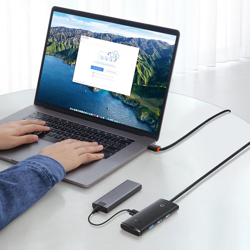 PC, gaming si accesorii - Retelistica - Hub-uri - Hub USB to 4x USB3.0, Type-C, 2m - Baseus Lite Series (WKQX030201) - Negru - Infinity.ro