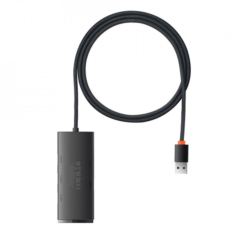 PC, gaming si accesorii - Retelistica - Hub-uri - Hub USB to 4x USB3.0, Type-C, 2m - Baseus Lite Series (WKQX030201) - Negru - Infinity.ro