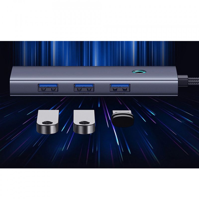 PC, gaming si accesorii - Retelistica - Hub-uri - Hub Type-C la 4x USB3.0 - Baseus (B0005280A813-03) - Space Gri - Infinity.ro