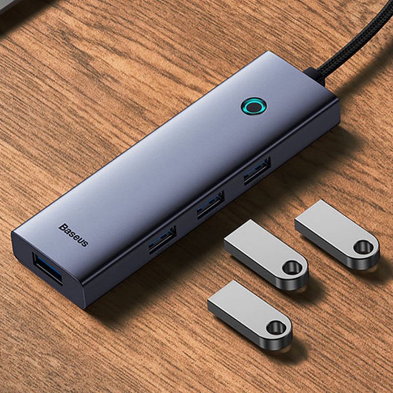 PC, gaming si accesorii - Retelistica - Hub-uri - Hub Type-C la 4x USB3.0 - Baseus (B0005280A813-03) - Space Gri - Infinity.ro