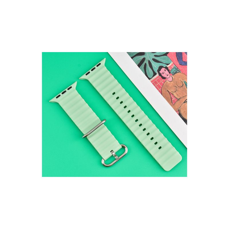 Laptop, Telefoane si Tablete - Wearables si gadgeturi - Wearables - Accesorii wearables - Curea Ceas din silicon pentru Apple SmartWatch 42/44/45/49mm, sport, eleganta, rezistenta la indoituri, Verde deschis - Infinity.ro