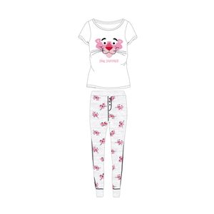 Pijama bumbac dama Pink Panther Alb/Roz
