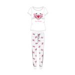 Fashion, accesorii si bijuterii - Femei - Lenjerie si pijamale femei - Pijamale femei - Pijama bumbac dama Pink Panther  L INTL Alb/Roz - Infinity.ro
