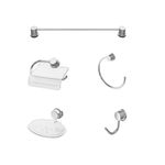 Casa si Gradina - Sanitare - Suporturi si accesorii baie - Accesorii baie - Set 5 accesorii baie Feridras Key B, metal cromat si ABS - Infinity.ro