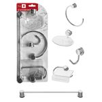 Casa si Gradina - Sanitare - Suporturi si accesorii baie - Accesorii baie - Set 5 accesorii baie Feridras Key B, metal cromat si ABS - Infinity.ro