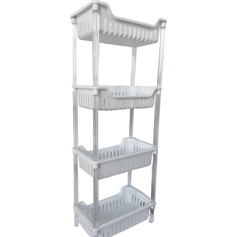 Casa si Gradina - Sanitare - Suporturi si accesorii baie - Accesorii baie - Raft 4 etajere, plastic, alb, 31.2 x 19 x 82.5 cm - Infinity.ro