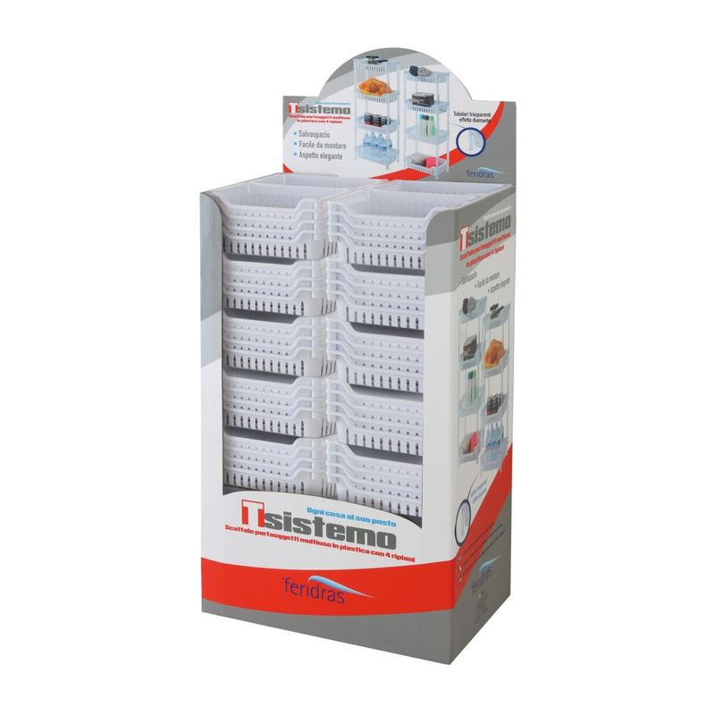 Casa si Gradina - Sanitare - Suporturi si accesorii baie - Accesorii baie - Raft 4 etajere, plastic, alb, 31.2 x 19 x 82.5 cm - Infinity.ro