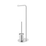 Casa si Gradina - Sanitare - Suporturi si accesorii baie - Accesorii baie - Suport vertical pentru hartie si perie wc, argintiu, h 70.5 cm - Infinity.ro