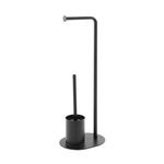 Casa si Gradina - Sanitare - Suporturi si accesorii baie - Accesorii baie - Suport vertical pentru hartie si perie wc, negru, otel vopsit, h 70.5 cm - Infinity.ro