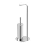 Casa si Gradina - Sanitare - Obiecte sanitare - Accesorii vase de toaleta - Suport vertical pentru hartie si perie wc, argintiu, otel cromat, h 56cm - Infinity.ro