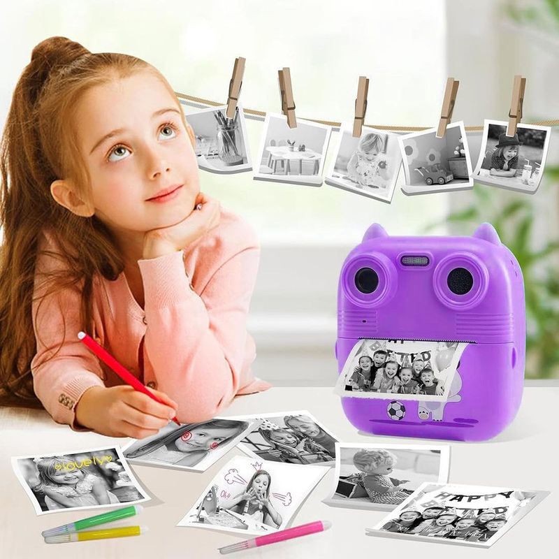 Jucarii, Copii si Bebe - Jucarii si jocuri - Jucarii & jocuri educative - Laptopuri, tablete si gadget-uri copii - Aparat foto, 2 camere, instant, mov, Unicorn, Daemi - Infinity.ro