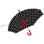 Fashion, accesorii si bijuterii/Copii/Accesorii copii/Alte accesorii copii - Umbrela copii POE semiautomata Minnie Black and White Dots, diametru 75 cm EPLUSM EPMDISMF52509037W - Infinity.ro