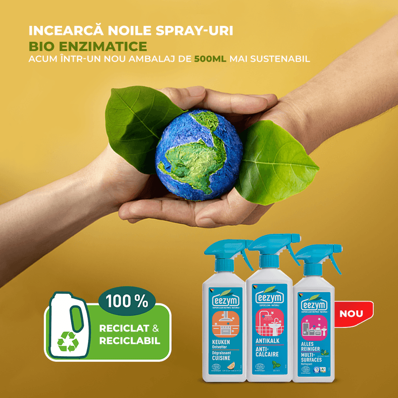 Market - Curatenie si intretinere casa - Produse baie - Produse suprafete baie - Solutie Bio Anti Calcar pentru Baie Spray - Mint - 500ml Eezym - Infinity.ro