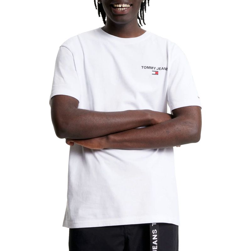 Fashion, accesorii si bijuterii - Barbati - Imbracaminte - Tricouri si bluze barbati - Tricou Barbati Tommy Jeans DM0DM17712 L INTL Alb - Infinity.ro