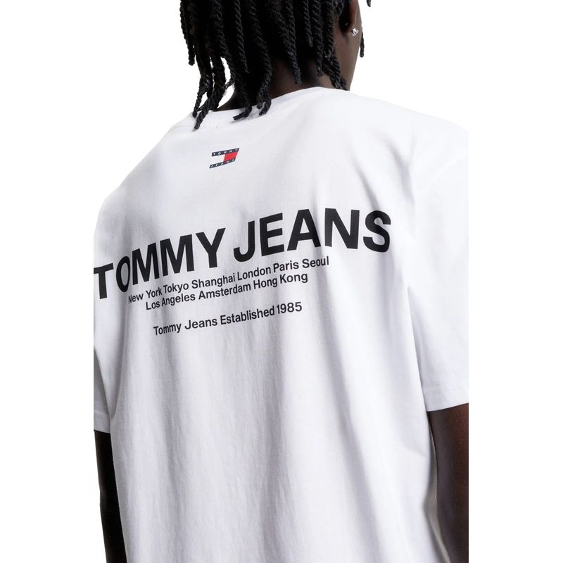 Fashion, accesorii si bijuterii - Barbati - Imbracaminte - Tricouri si bluze barbati - Tricou Barbati Tommy Jeans DM0DM17712 L INTL Alb - Infinity.ro