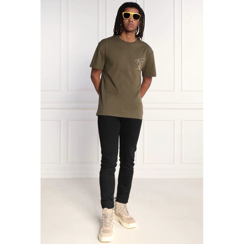 Fashion, accesorii si bijuterii - Barbati - Imbracaminte - Tricouri si bluze barbati - Tricou Barbati Tommy Jeans DM0DM17729 XL INTL Verde militar - Infinity.ro