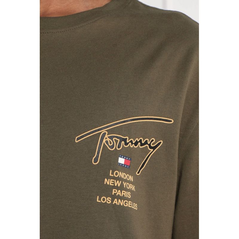 Fashion, accesorii si bijuterii - Barbati - Imbracaminte - Tricouri si bluze barbati - Tricou Barbati Tommy Jeans DM0DM17729 XL INTL Verde militar - Infinity.ro