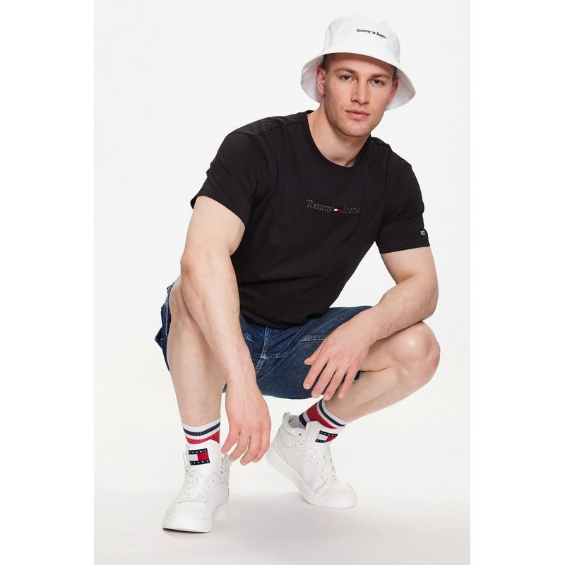 Fashion, accesorii si bijuterii - Barbati - Imbracaminte - Tricouri si bluze barbati - Tricou Barbati Tommy Jeans DM0DM16825 S INTL Negru - Infinity.ro