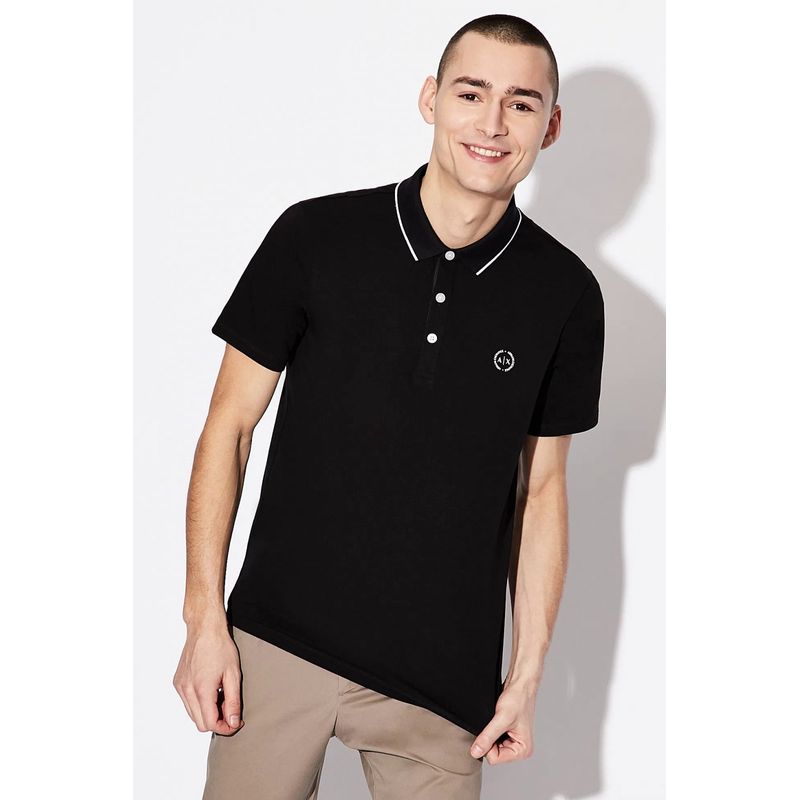 Fashion, accesorii si bijuterii - Barbati - Imbracaminte - Tricouri si bluze barbati - Tricou polo Armani Exchange 8NZF70 Negru 2XL INTL - Infinity.ro