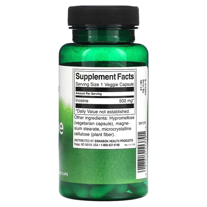 Ingrijire personala si Cosmetice - Sanatate si wellness - Suplimente alimentare - Vitamine si minerale - Inosine 500mg 60 Capsule Swanson - Infinity.ro