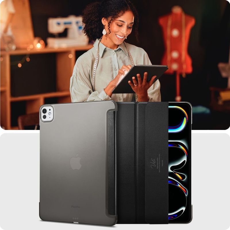Laptop, Telefoane si Tablete - Tablete si accesorii tablete - Accesorii Tablete - Huse tablete - Husa pentru iPad Pro 11 (2024) - Spigen Smart Fold - Negru - Infinity.ro