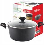 Casa si Gradina - Bucatarie si vesela - Vase pentru gatit - Oale si cratite - Oala cu capac sticla Zilan ZLN-3321, Diametru 24 cm, Inaltime 12 cm, Material aluminiu, Interior granit, Inductie - Infinity.ro