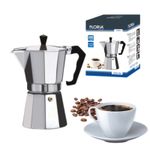 Electronice si Electrocasnice - Electrocasnice bucatarie - Preparare bauturi - Cafetiere - Cafetiera Espresso Floria ZLN-2485, 3 cesti, 150 ml, Ø8 cm, aluminiu, Argintiu - Infinity.ro