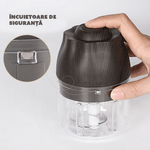 Electronice si Electrocasnice - Electrocasnice bucatarie - Mixere, tocatoare & roboti de bucatarie - Blendere si mini tocatoare - Tocator SMART portabil CYBERDUST, Coloana spoiler 3D, Otel, Incarcare USB-C, Curatare rapida, Rezistent la coroziune - Infinity.ro