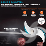 Electronice si Electrocasnice - Electrocasnice bucatarie - Mixere, tocatoare & roboti de bucatarie - Blendere si mini tocatoare - Tocator SMART portabil CYBERDUST, Coloana spoiler 3D, Otel, Incarcare USB-C, Curatare rapida, Rezistent la coroziune - Infinity.ro