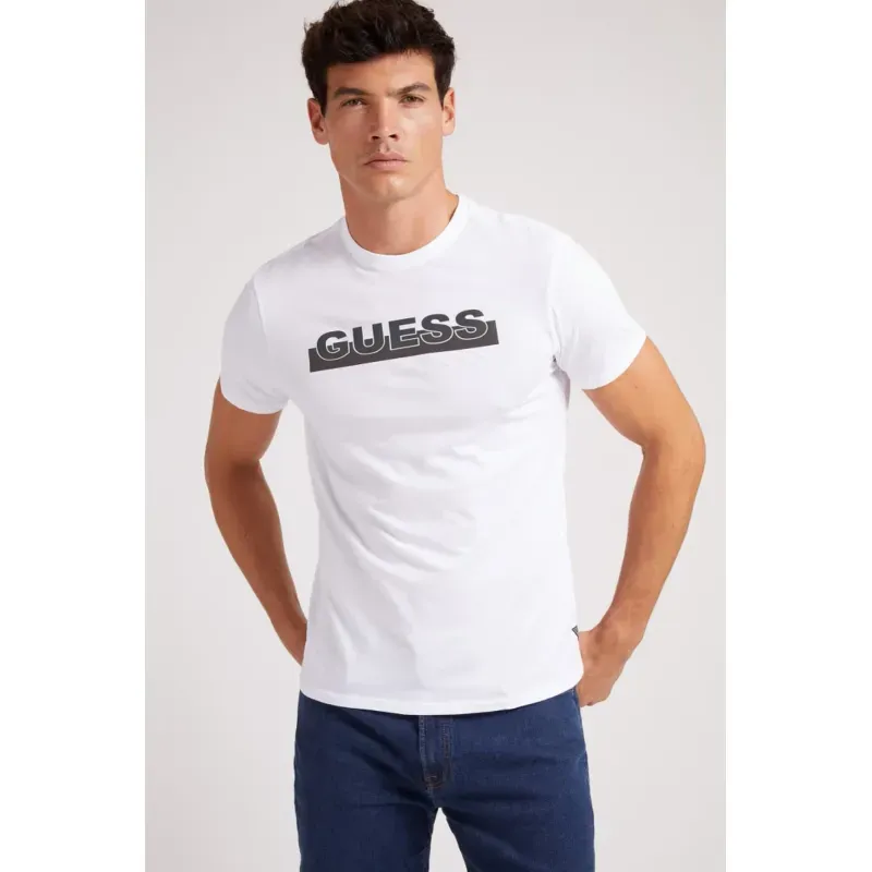 Fashion, accesorii si bijuterii - Barbati - Imbracaminte - Tricouri si bluze barbati - Tricou Barbati Guess MBBI40KAVR0 XL INTL Alb - Infinity.ro