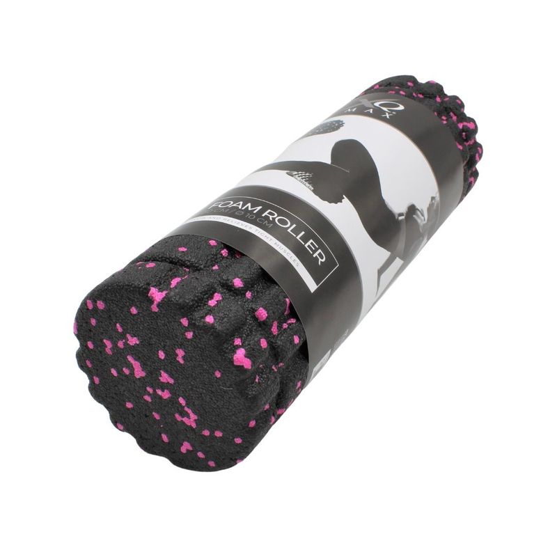 Sport si Outdoor - Fitness - Aparate fitness - Accesorii aparate fitness - Rola cilindru masaj XQ Max, din spuma, pentru yoga, negru cu roz, 33x14 cm - Infinity.ro