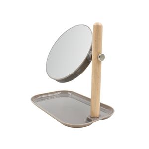Oglinda cosmetica, Bathroom Solution, 15.5 x 22 cm, culoarea gri
