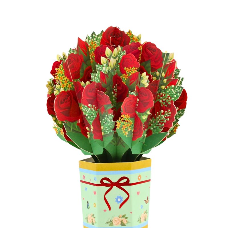 Market - Cadouri - Felicitari - Decoratiune din hartie Magic Pop-Ups Buchet trandafiri - Infinity.ro