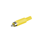 TV, Audio-Video si Foto - Accesorii TV si audio - Cabluri si adaptoare audio - Mufa RCA tata cu protectie cablu din plastic galben Goobay - Infinity.ro