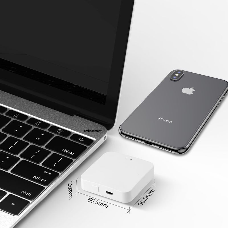 Casa si Gradina - Electrice - Smart Home - Centrale si module smart home - Smart home gateway ambrasmart, Zigbee 3.0, Bluetooth, Temperatura de Lucru -10°C pana la 55°C, Alb, Multifunctional - Infinity.ro